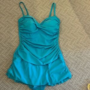 Profile by Gottex Swimdress/One Piece Teal Size 12 Adjustable Straps
